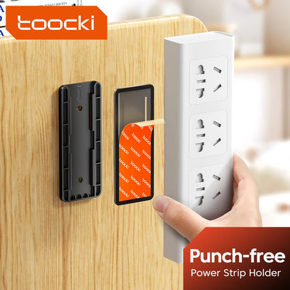 Toocki Power Strip Holder 1/2/3 Pcs Desk Charging Cable Organizer Wall-hanging Plug Fixer Self-Adhesive Storage Holders for Room