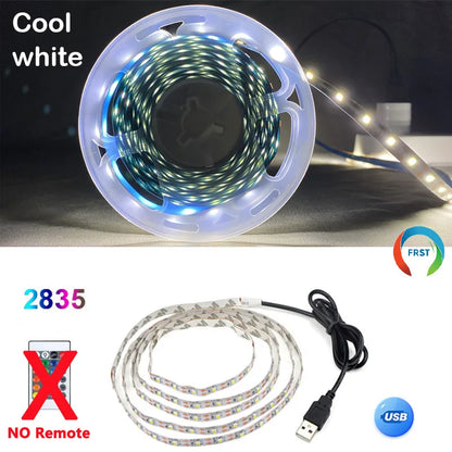 DC 5V USB LED Strips 2835 5050 White Warm White RGB Tira LED Strip Light TV Background Lighting Tape Home Decor Lamp 1-15m