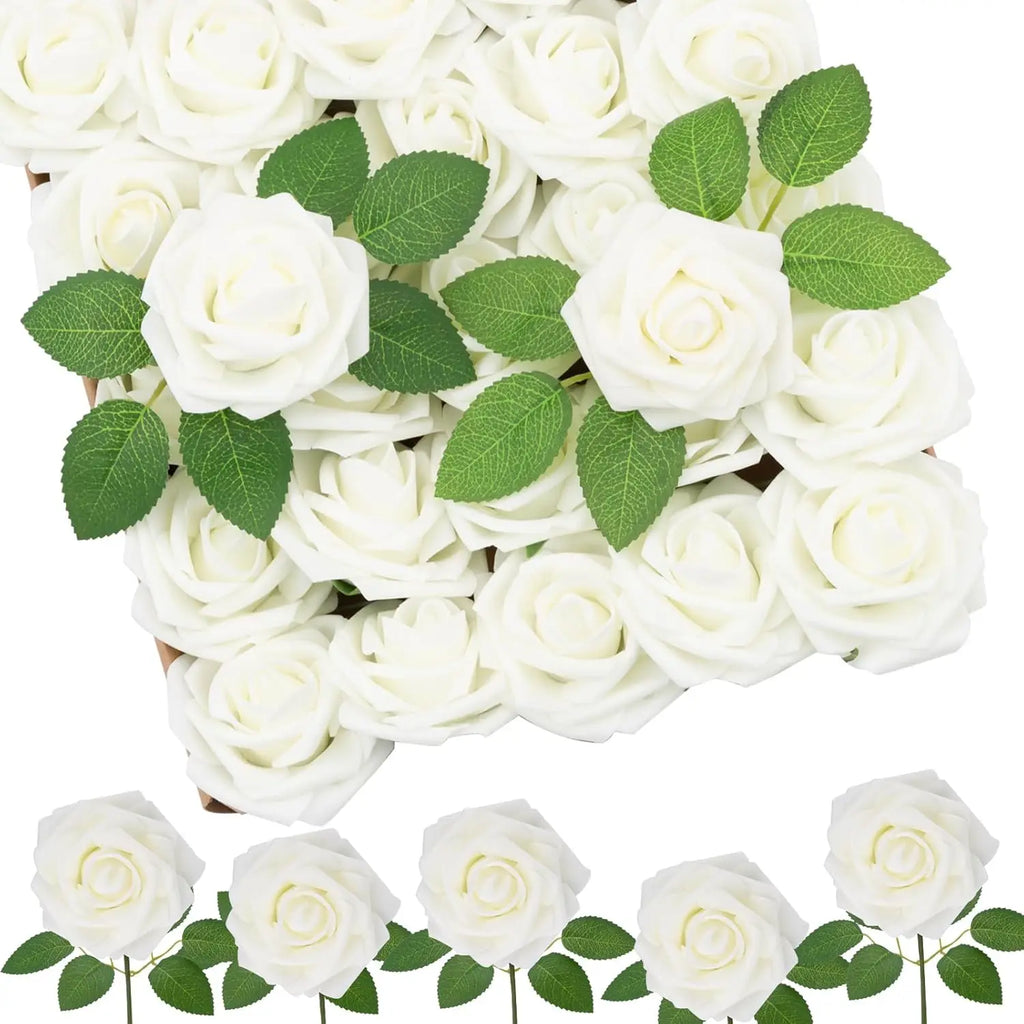 PE Foam Rose Artificial Flower Wedding Bride Bouquet Accessory Garland Home vase table Outdoor Garden festival Party DIY Decor