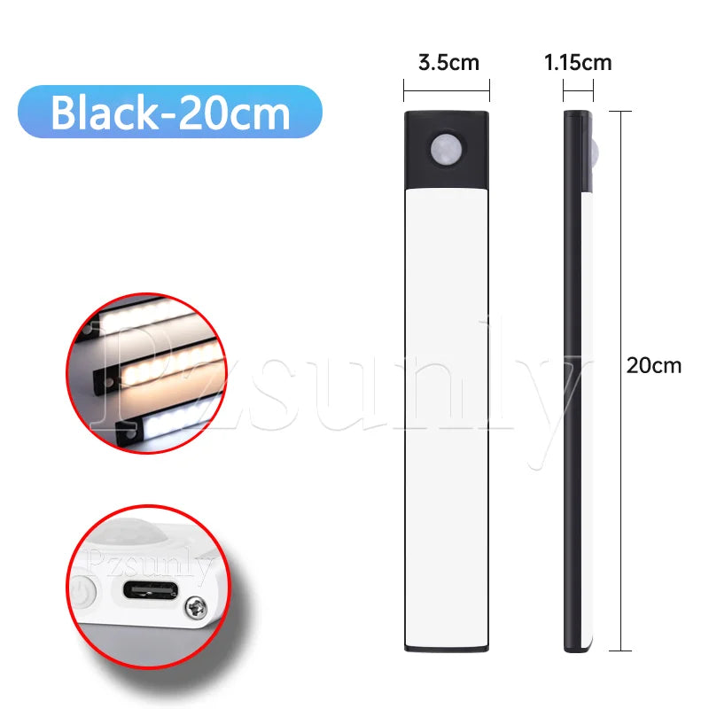 Night light LED Cabinet Light USB Rechargeable Motion Sensor Light Suitable For Kitchen Wardrobe Cabinet Lighting 30cm/40cm/50cm