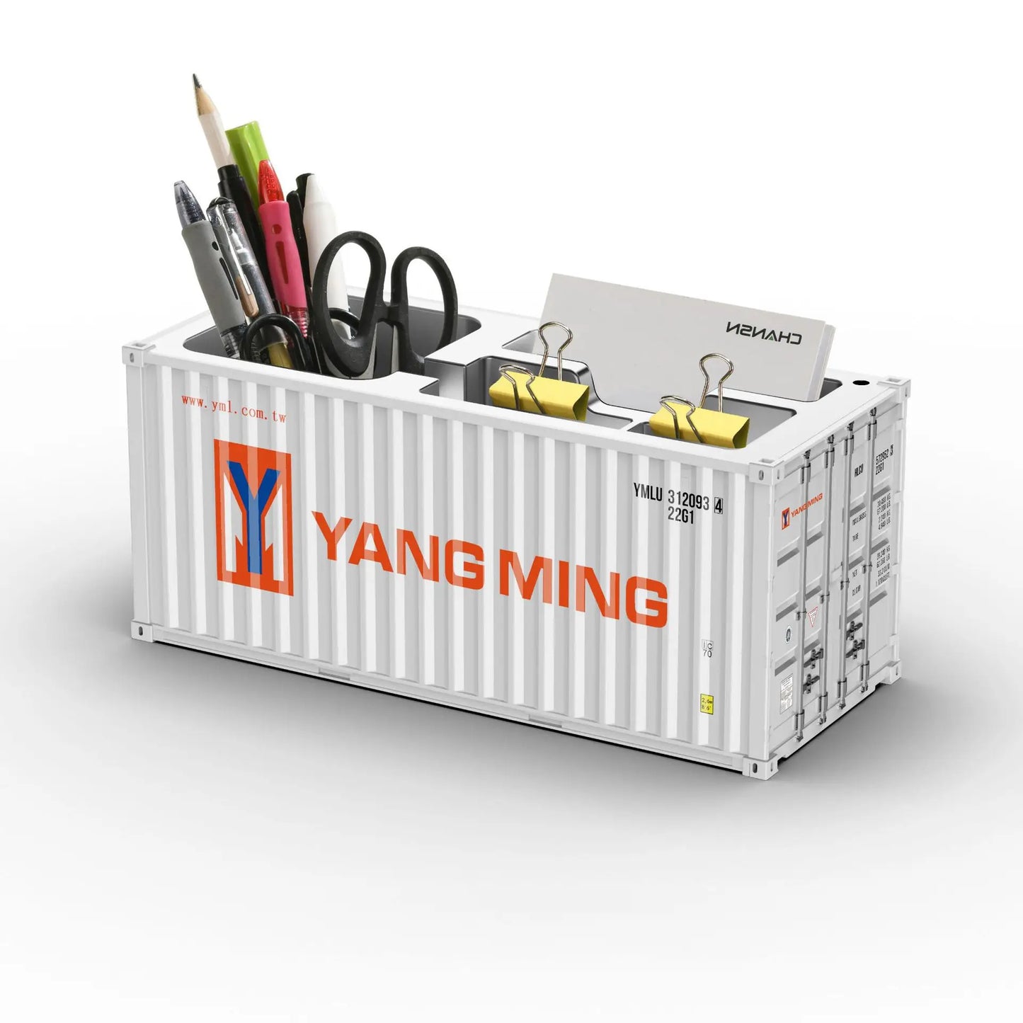 Miniature Realistic Shipping Container Model Simple Multifunctional Office Desktop Pen Holder Storage Box Home Decor Craft