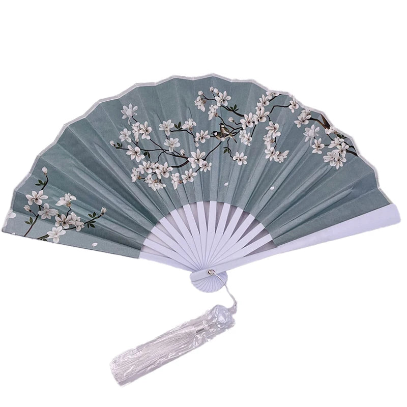 With Tassel Art Craft Style Foldable Hand Fan Portable Folding Fan Wedding Party Photo Props Guest Gifts Home Decor Craft
