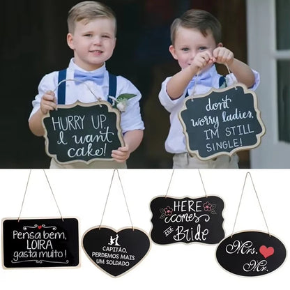 Rustic Wedding Wooden Blackboard Mr Mrs Bridal Shower Decoration Photobooth Birthday Party DIY Home Decor Sign Message Board