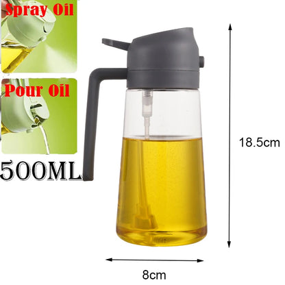 2in1 500ml Plastic kitchen oil sprayer Spray Oil Olive spray bottle for oil Dispenser BBQ Baking Roasting Picnic Kitchen Tool