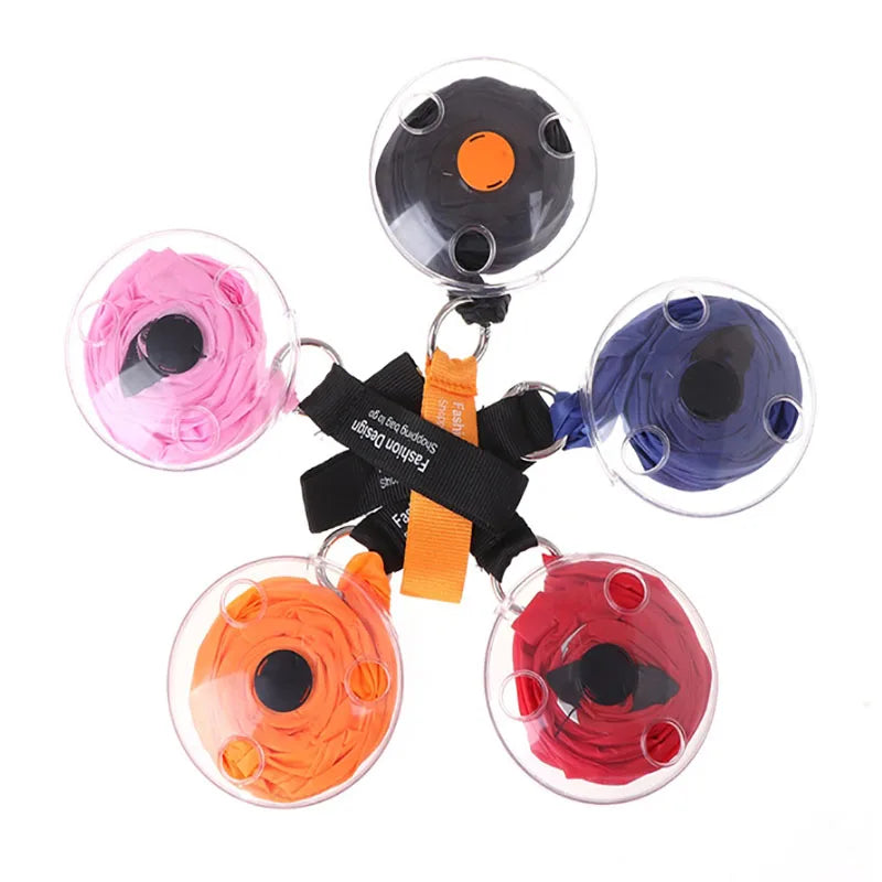 Multifunctional Eco Reusable Super Small Storage Bag Portable Folding Telescopic Disc Supermarket Shopping Pouch