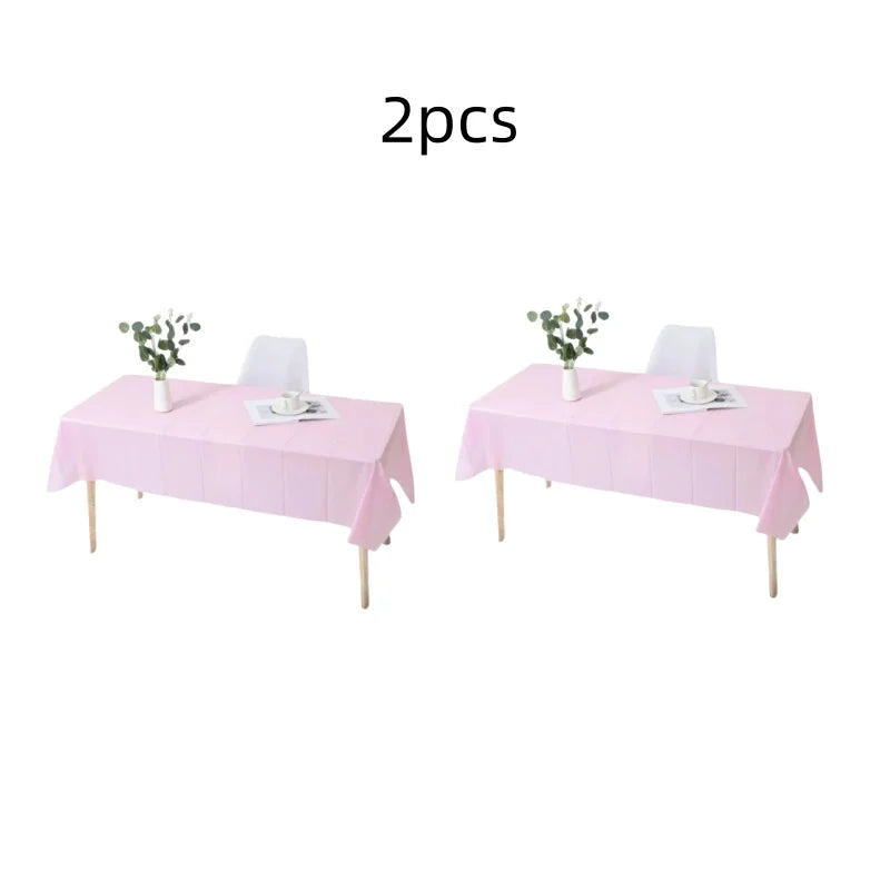 1pc Reusable Tablecloths 137x183cm BPA Free Plastic Dining Table Cover Cloth for Parties Picnic Camping Disposable Tablecloths