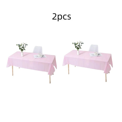 1pc Reusable Tablecloths 137x183cm BPA Free Plastic Dining Table Cover Cloth for Parties Picnic Camping Disposable Tablecloths