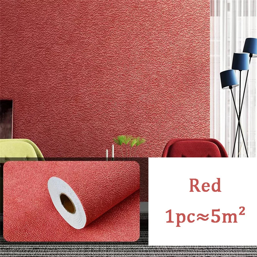 10m 3D Thicken self-adhesive wallpaper linen plain Diatom Mud wall stickers color decor renovation anti-collision Home Decor