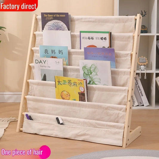 Solid Wood Bookshelf Children's Floor-Standing Bookcase Multi-Layer Storage Storage Bookshelf Model Storage Rack Bookshelf