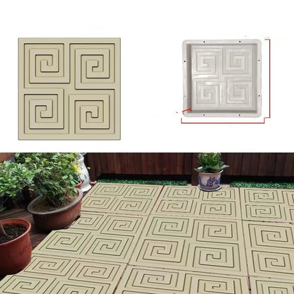 DIY Paving Casting Stepping Stone Square 1Pcs Road Concrete Mold Brick Antique Landscape Yard Decor Garden Reusable Making Tools