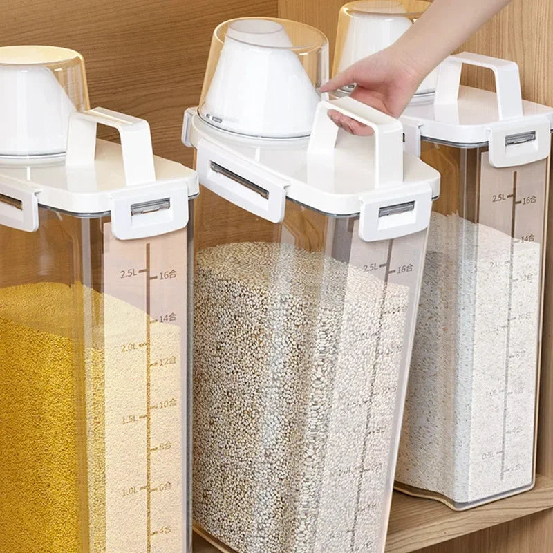 Transparent Storage Jar for Grains, Rice Bucket, Tea, Dried Fruits Storage Box, Kitchen Grain Bucket, Storage Jar, Sealed Jar