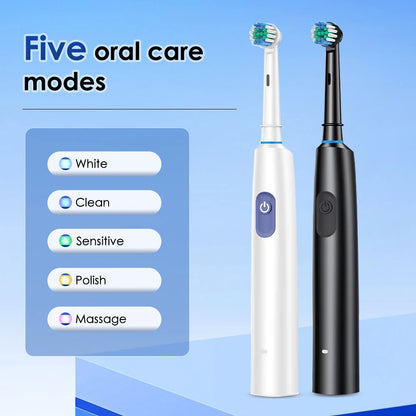 Intelligent Rotating Electric Toothbrush Rechargeable Rotary Brush Compatible with Oral B Replacement Electric Brush Heads