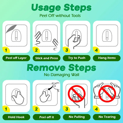 Adhesive Plastic Clear Utility Hooks Transparent Hook for The Drill-Free Wall Waterproof Key Wall Hooks