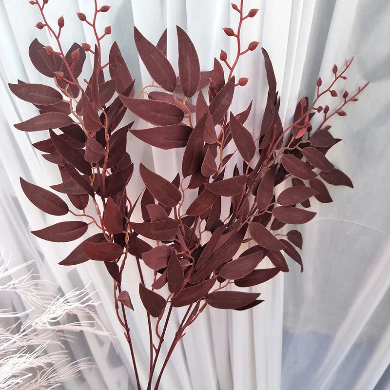 Artificial Plants Leaf Green Long Branch Fake Eucalyptus Flower Arrangement Accessories Wedding Home Decoration Fake Floral