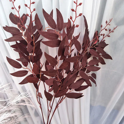 Artificial Plants Leaf Green Long Branch Fake Eucalyptus Flower Arrangement Accessories Wedding Home Decoration Fake Floral