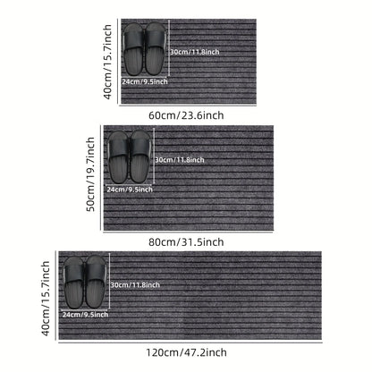Modern Minimalist Square Floor Mat - Durable, Stain/Fade Resistant, Non-Slip Rubber Backing, Machine Washable for Indoor/Outdoor