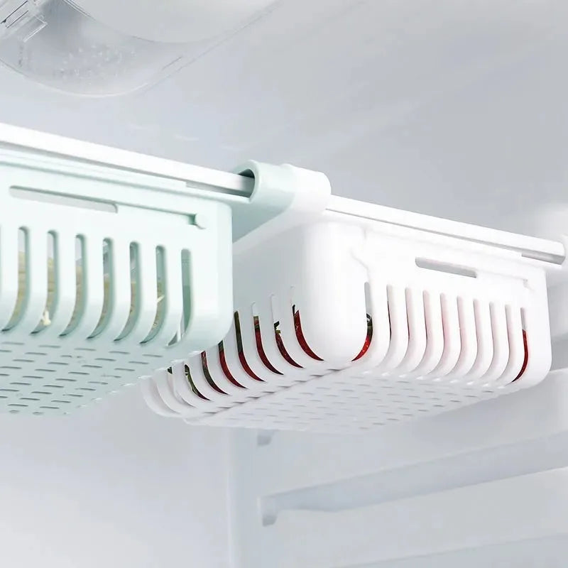 1Pc Refrigerator Storage Basket Flexible Expandable Fridge Organizer Drawer Storage Rack Storage Fresh Box Freezer Box Storage