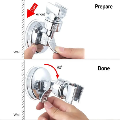 1-4Pcs Adjustable Shower Rack Strong Vacuum Suction Cup Handheld Shower Head Wall Mount Holder Rotating Bathroom Shower Base