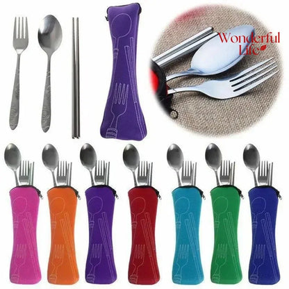 1/2Pcs Home Kitchen Portable Cutlery Bags Picnic Fork Spoon New Travel Packaging Tableware Bag Without Dinnerware Tableware Case