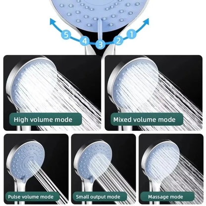 Shower 3 Kit Boosted 5-Speed Large Water Outlet Shower Set Of 3-Piece Household Handheld Large Panel Bathroom Shower