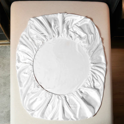 Solid Satin Fitted Sheet - No Pillowcase Ultra Soft & Wrinkle Resistant Bed Cover for Mattress Deep Pocket Design