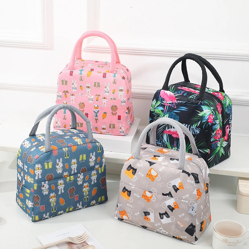 1PC Portable Lunch Bags Thermal Insulation Lunch Box Storage Bag Children's School Lunch Box Bag Picnic Storage Large Capacity