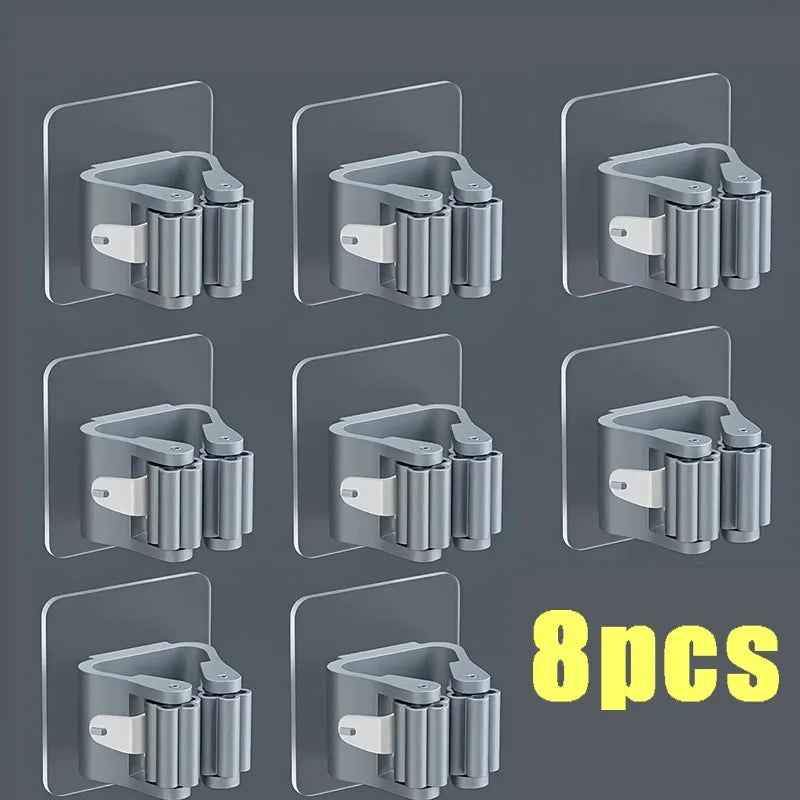 Home Storage Rack wall hanging shelf Bathroom  shower holder storage Traceless Hook Mop Organizer Waterproof Broom Hanger