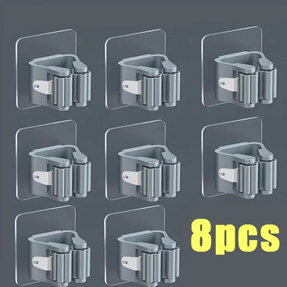 Home Storage Rack wall hanging shelf Bathroom  shower holder storage Traceless Hook Mop Organizer Waterproof Broom Hanger