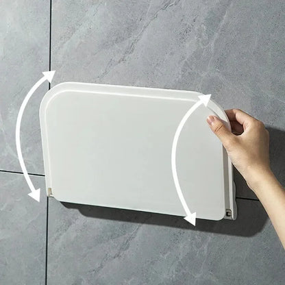 1pcs Wall Mounted Shelf Saving Space Foldable Storage Rack Punch-Free Phone Holder Wifi Router Storage Tray BathroomOrganizer