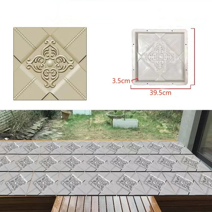 DIY Paving Casting Stepping Stone Square 1Pcs Road Concrete Mold Brick Antique Landscape Yard Decor Garden Reusable Making Tools