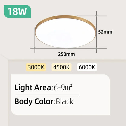 Led Ceiling Lamp 110-265V Ultra Thin Panel Led Light for Living Room Bedroom Indoor Lighting 20W 30W Square Round Ceiling Lights