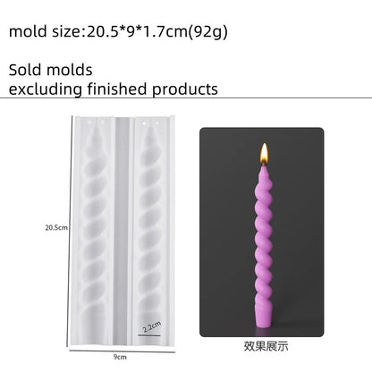 Geometric Spiral Candle Silicone Mold DIY Twisted Rod Wax Rod Silicone Mold Home Decor Tools Geometric Candle Making Supplies