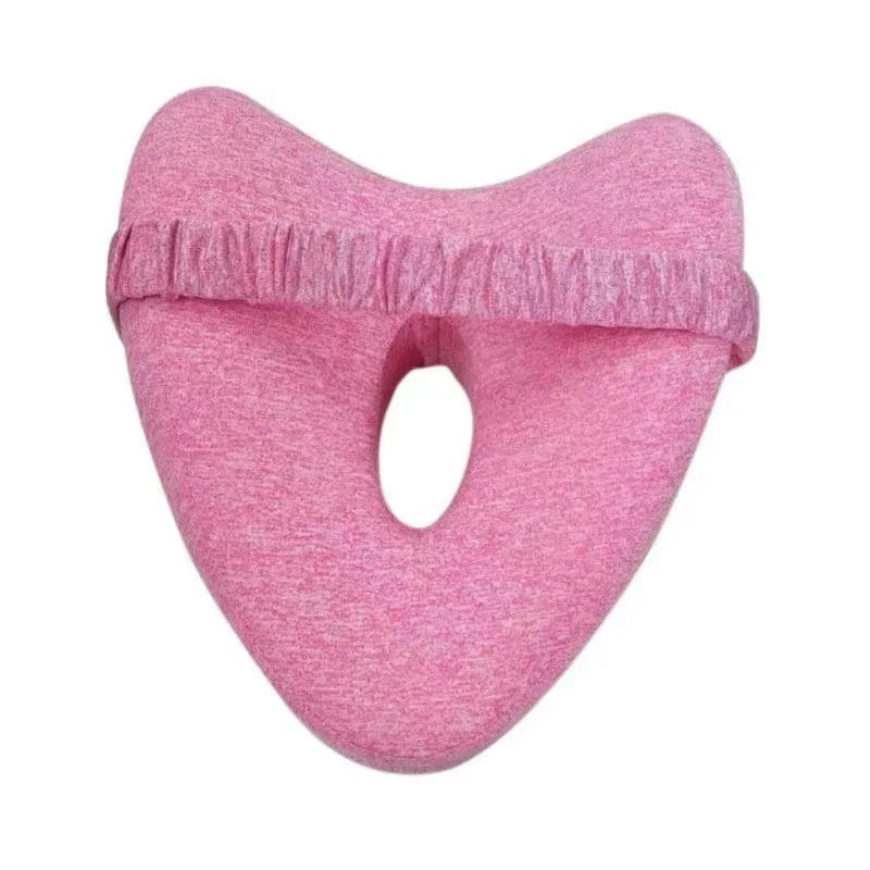 Orthopedic Sciatica Relief Memory Foam Leg Pillow - Hollow Heart Shape for Pregnancy Side Sleepers, Bed Sofa Comfort Support