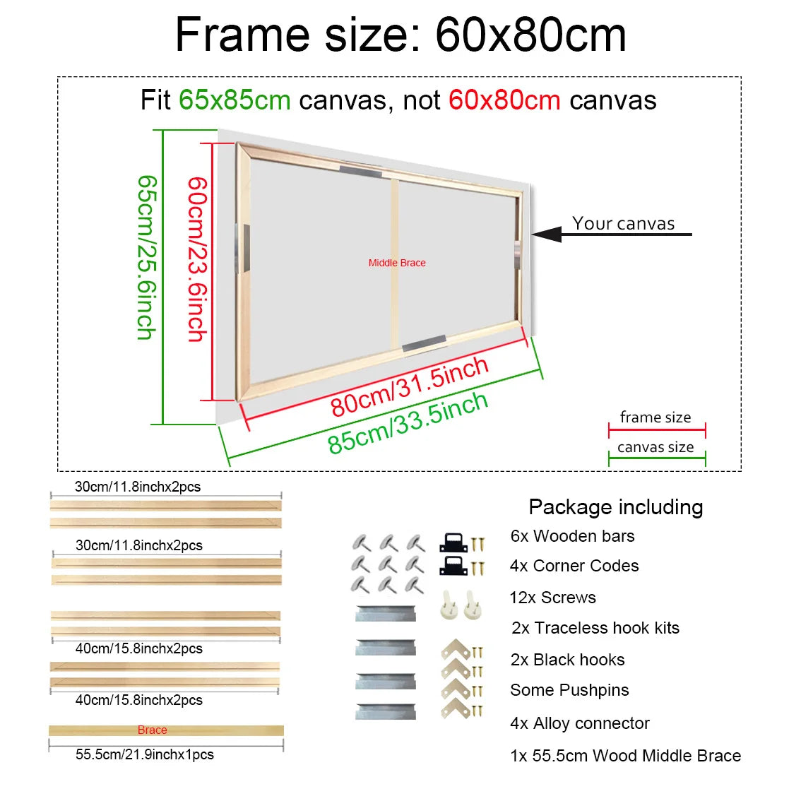 35x45 40x50cm Natural Wooden Picture Frame For Wall Canvas Frame Diamond Painting Frame Picture Poster Wall Frame Home Decor