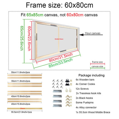 35x45 40x50cm Natural Wooden Picture Frame For Wall Canvas Frame Diamond Painting Frame Picture Poster Wall Frame Home Decor