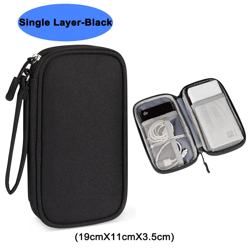 Waterproof Cable Storage Bag Digital Electronic Organizer Portable USB Data Line Charger Plug Storage Bag Travel Cable Organizer
