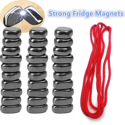 Black Irregular Fridge Magnets Polishing Lodestone Strong Magnetic Hooks Push Pin Multipurpose Use For Home Kitchen Refrigerator