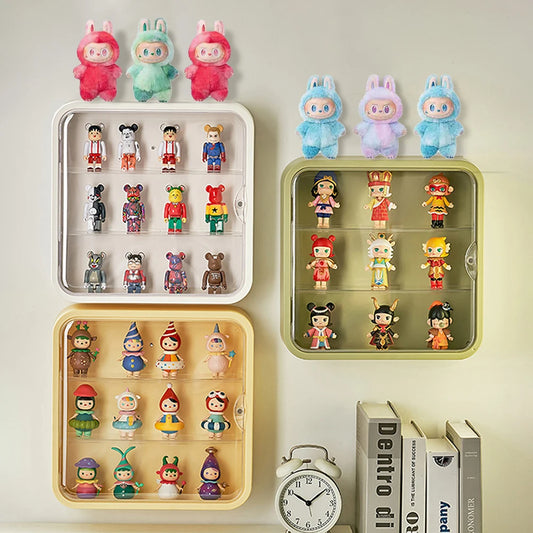 Wall Mounted Doll Blind Box Storage Display Rack Magnetic Suction Figurine Display Cabinet Dustproof Doll Blind Box Storage Box
