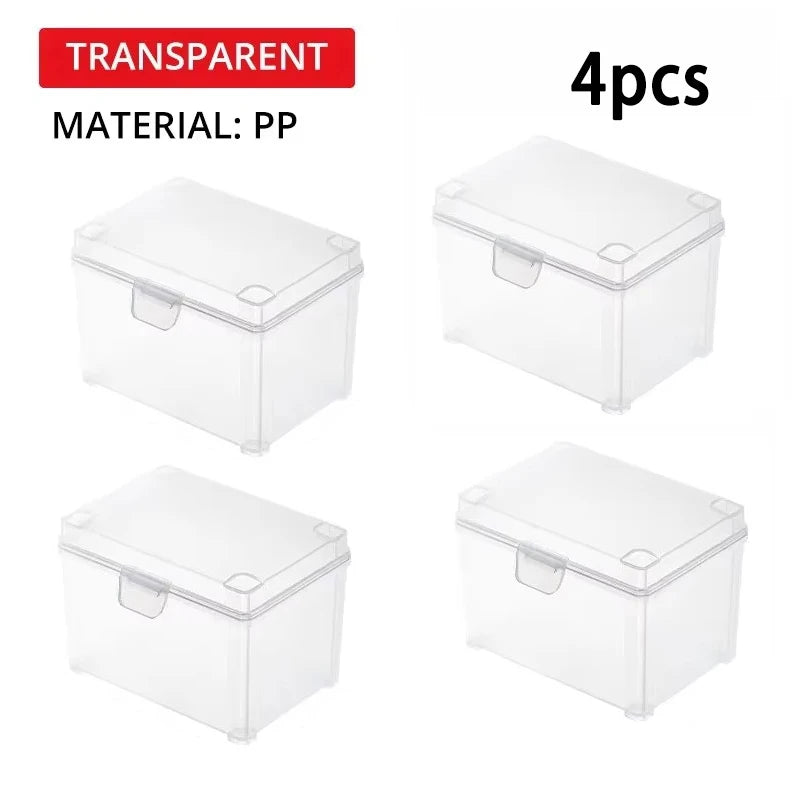 2/4PCS Small Semi-Transparent Plastic Cards Cases Folder Matte Flip-Top Jewelry Box Accessories Storage Organize Packaging Boxes