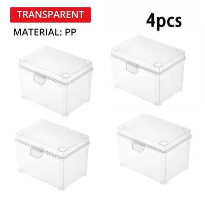 2/4PCS Small Semi-Transparent Plastic Cards Cases Folder Matte Flip-Top Jewelry Box Accessories Storage Organize Packaging Boxes