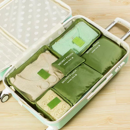 6-piece/set Travel Storage Bag Portable Large Capacity Waterproof Luggage Compartment Clothing Underwear Storage Bag with Zipper
