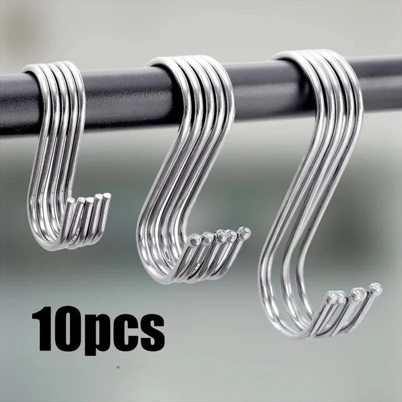 Stainless Steel Hooks Multipurpose for Clothes Bags Towels Kitchen Bathroom Home Organizing Durable Rustproof