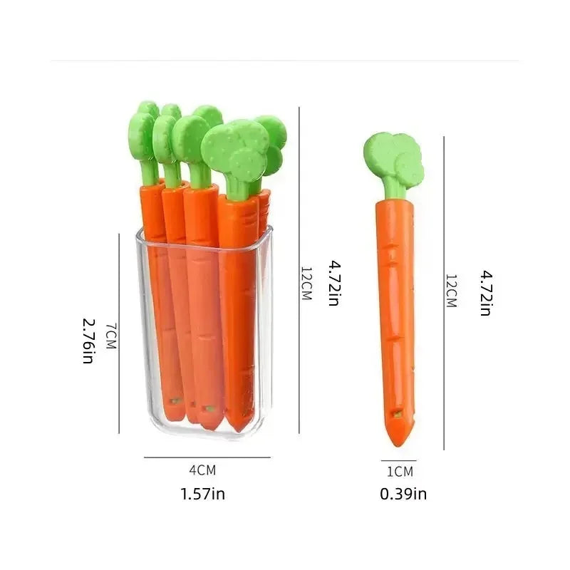 5pcs Carrot Sealing Clip Creative Kitchen Food Freshness Sealing Clip Snack Sealing Storage Moisture Resistant