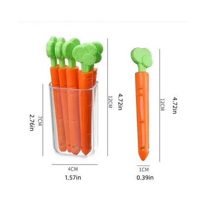5pcs Carrot Sealing Clip Creative Kitchen Food Freshness Sealing Clip Snack Sealing Storage Moisture Resistant
