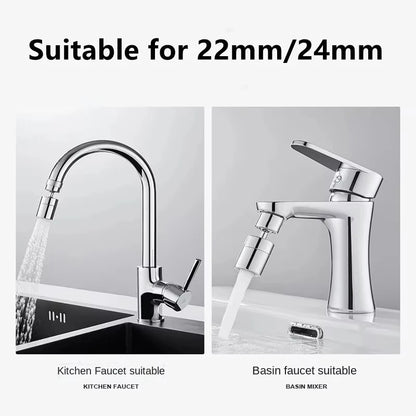 720° Universal Faucet Extender Aerator, Rotating Splash Proof Water Saving Faucet Adapter, ABS Plastic Washbasin Faucet Nozzle f