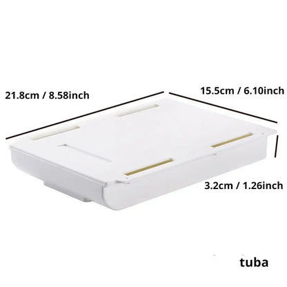 White SelfAdhesive Storage Drawer Box Makeup Pencil Tray Desk Hidden Under Desk Stand Self-adhesive Under-drawer Storage Box YH