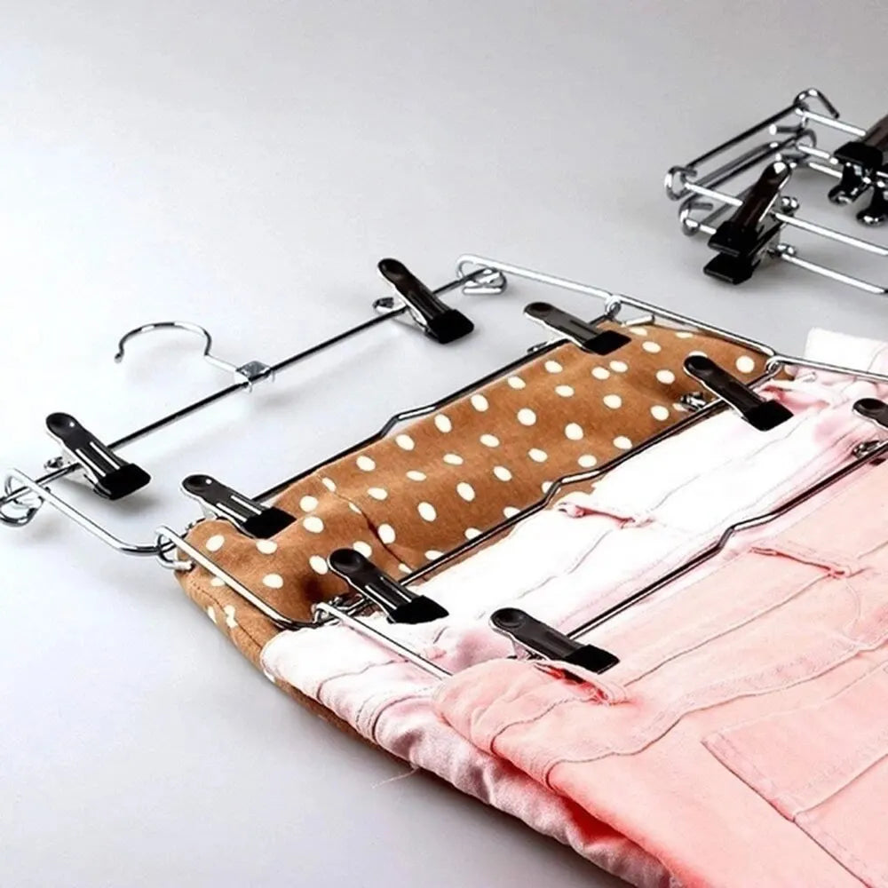 Multi Functional Folding Multi-Layer Pants Rack, Pants Hanger, Household Anti Slip And Seamless Wardrobe Storage Tool