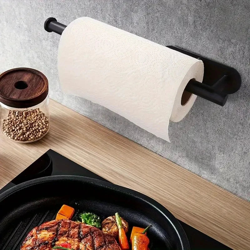 ASelf-Adhesive Paper Towel Holder for Kitchen Cabinet,Bathroom Tissue and Towel Holder,Plastic Wrap and Roll Paper Storage Rack
