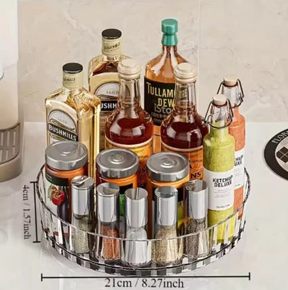Multi-Purpose Rotating Spice Rack - Efficient Countertop Storage for Kitchen Bathroom