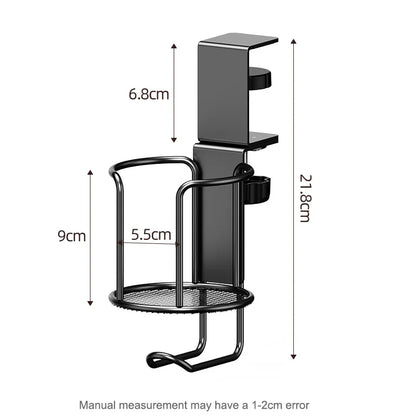 2 in 1 No Drill Desk Cup Holder Adjustable Upgraded Arm Clamp Stand 360 Degree Rotating Table Edge Clamp Anti-Fall Cup Holder